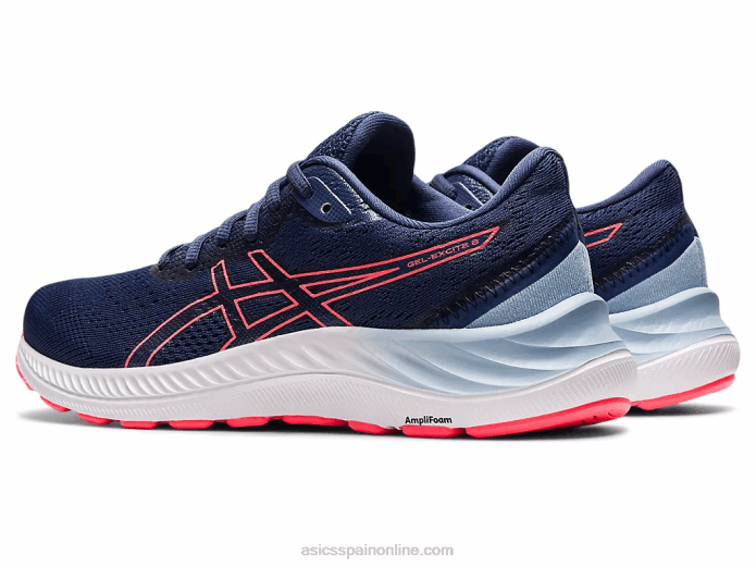 gel-excitar 8 de ancho Asics 4L683595 azul trueno/coral llameante