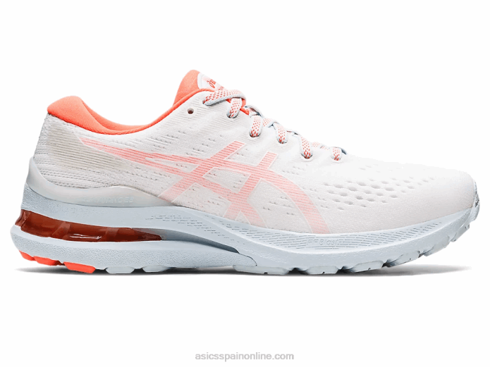 gel-kayano 28 Asics 4L683153 blanco/coral relámpago