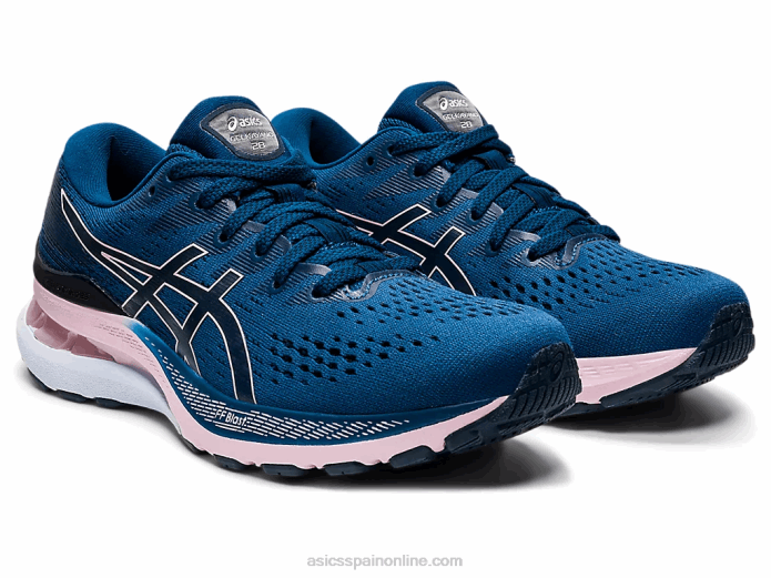 gel-kayano 28 ancho Asics 4L683553 azul mako/rosa apenas