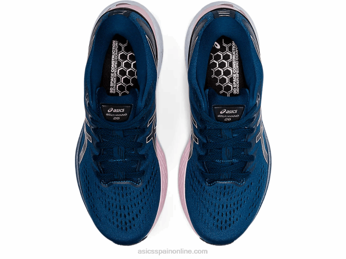 gel-kayano 28 ancho Asics 4L683553 azul mako/rosa apenas