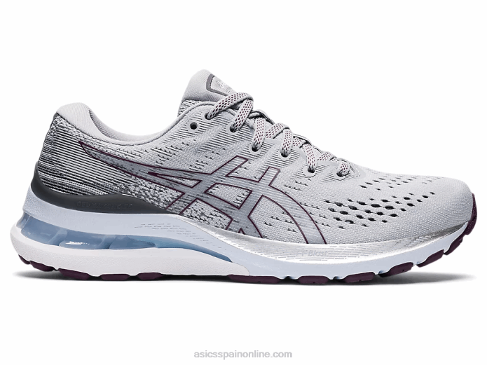 gel-kayano 28 ancho Asics 4L683583 gris piedmont/ciruela oscuro