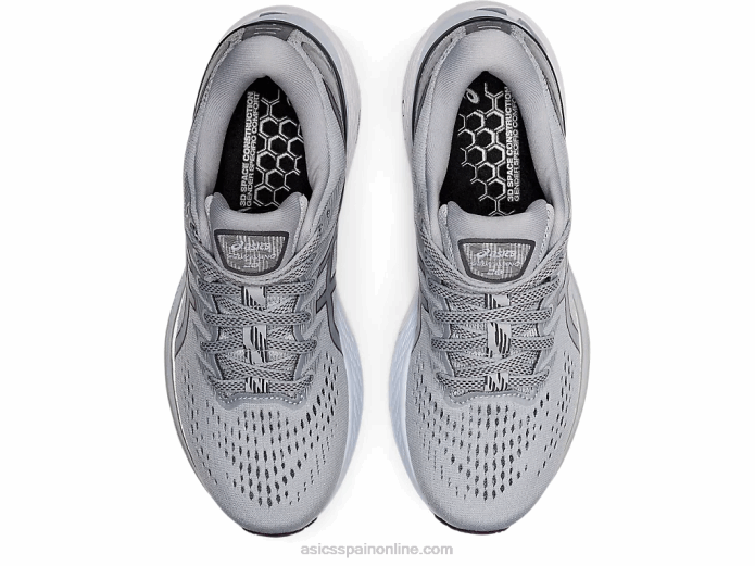 gel-kayano 28 ancho Asics 4L683583 gris piedmont/ciruela oscuro