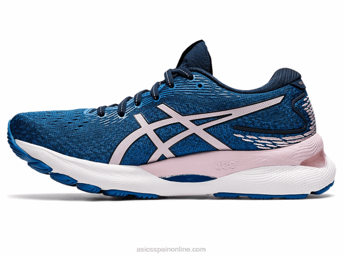 gel-nimbus 24 de ancho Asics 4L683430 azul francés/rosa apenas