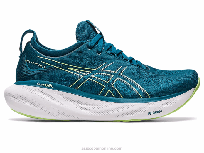 gel-nimbus 25 Asics 4L682259 tinta verde azulado/verde lima