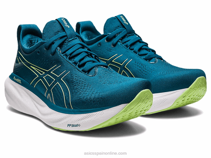 gel-nimbus 25 Asics 4L682259 tinta verde azulado/verde lima