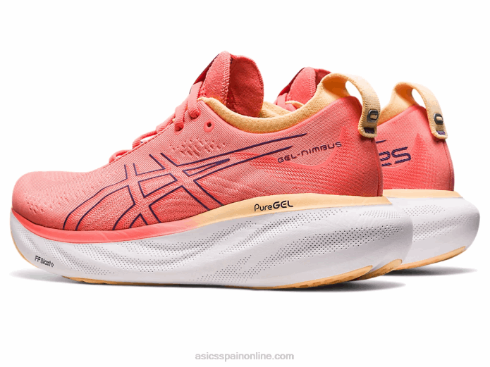 gel-nimbus 25 de ancho Asics 4L682377 papaya/púrpura polvoriento