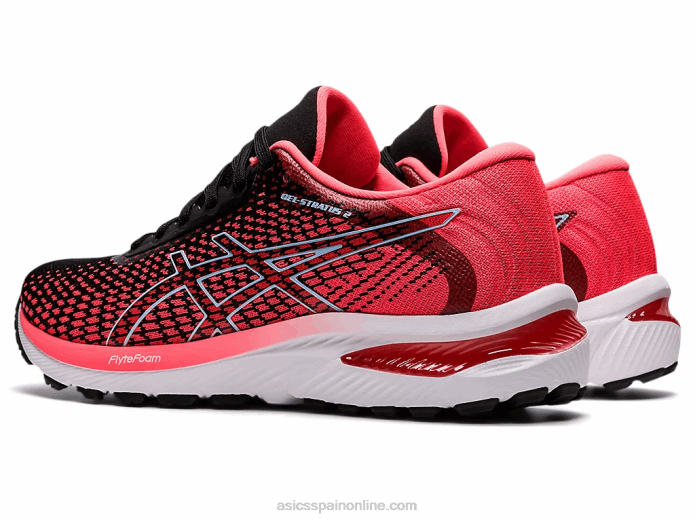 tejido gel-stratus 2 Asics 4L682663 coral resplandeciente/negro