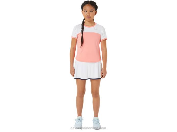 falda pantalón de tenis para niños Asics 4L684235 blanco brillante