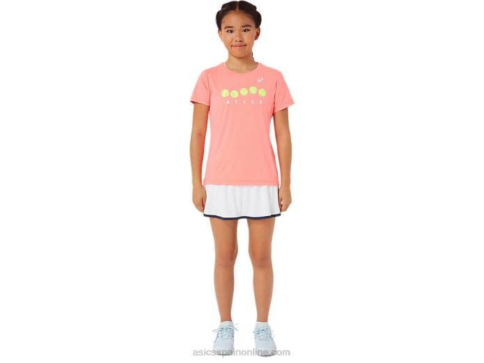 camiseta gráfica de tenis para niños Asics 4L684237 guayaba