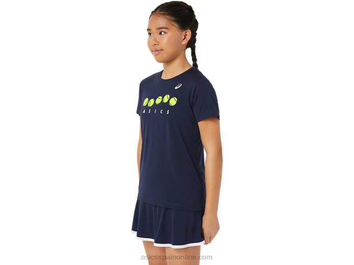 camiseta gráfica de tenis para niños Asics 4L684240 medianoche