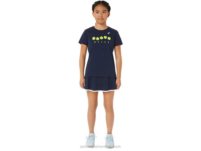 camiseta gráfica de tenis para niños Asics 4L684240 medianoche