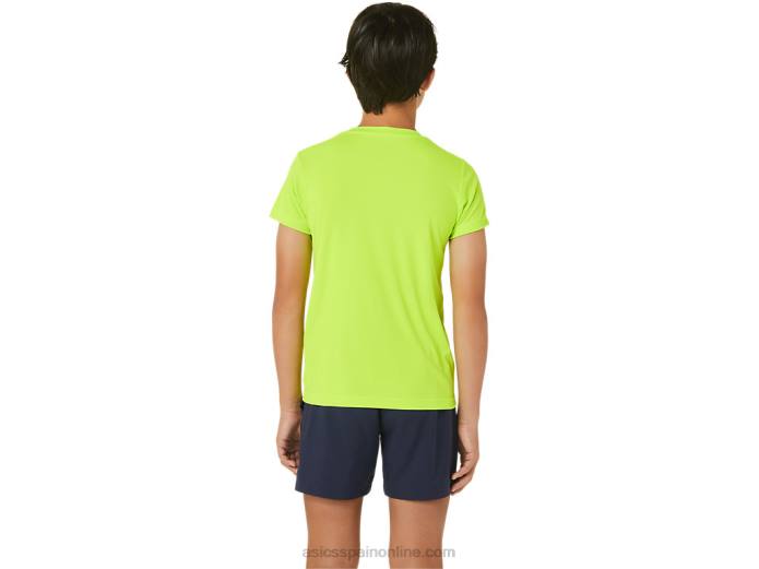 playera de manga corta con gráfico de tenis para niños Asics 4L684239 peligro verde
