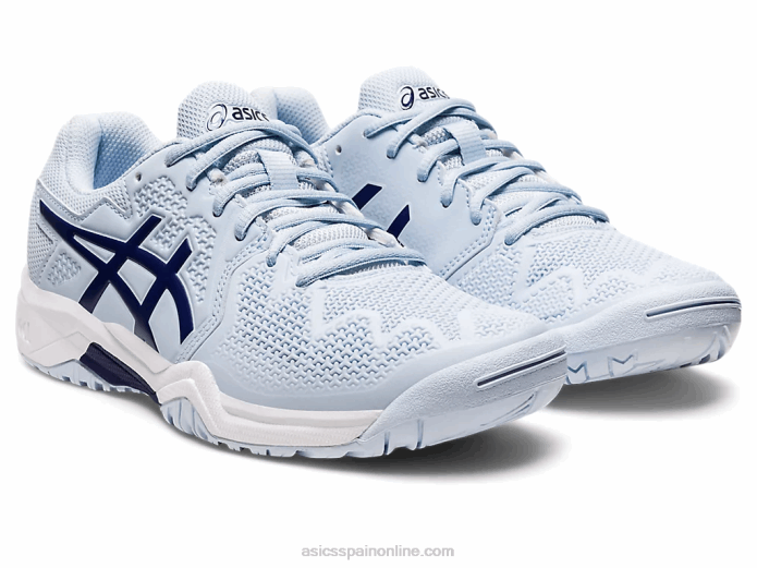 escuela de grado 8 de resolución de gel Asics 4L684441 cielo suave/azul marino