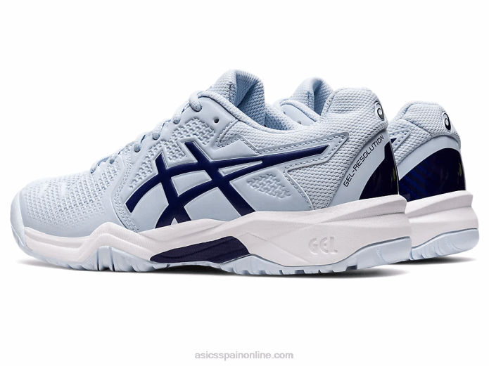 escuela de grado 8 de resolución de gel Asics 4L684441 cielo suave/azul marino