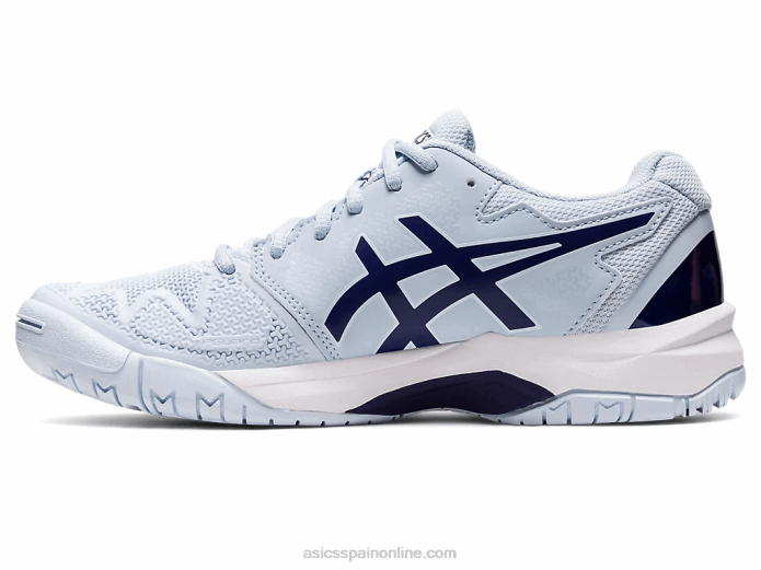 escuela de grado 8 de resolución de gel Asics 4L684441 cielo suave/azul marino