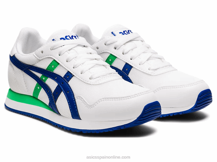 escuela primaria del corredor del tigre Asics 4L684500 blanco/azul mónaco