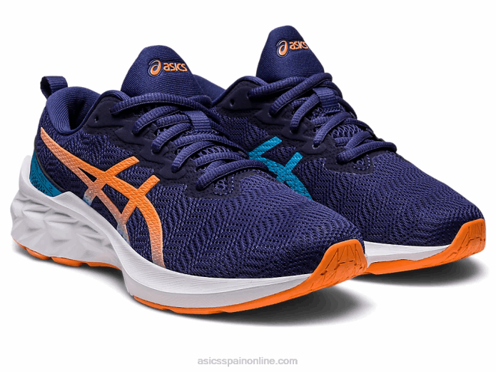 escuela primaria novablast 2 Asics 4L684277 azul índigo/melocotón sol