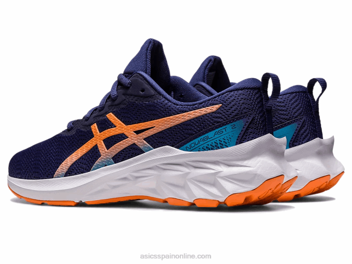escuela primaria novablast 2 Asics 4L684277 azul índigo/melocotón sol