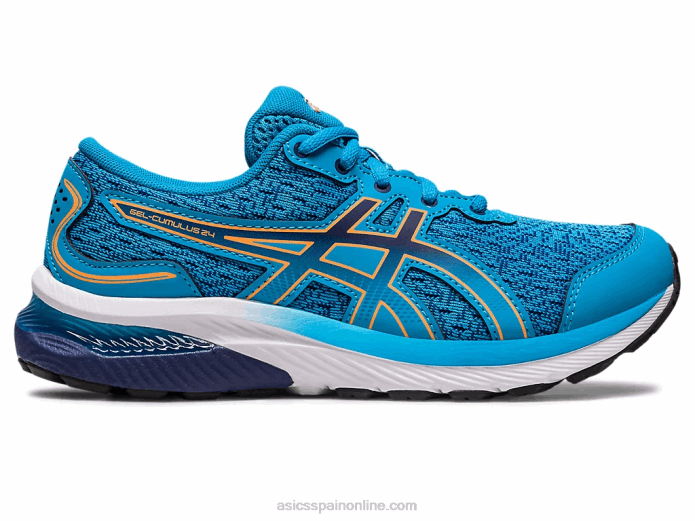 gel-cumulus 24 escuela primaria Asics 4L684228 azul isla/melocotón sol