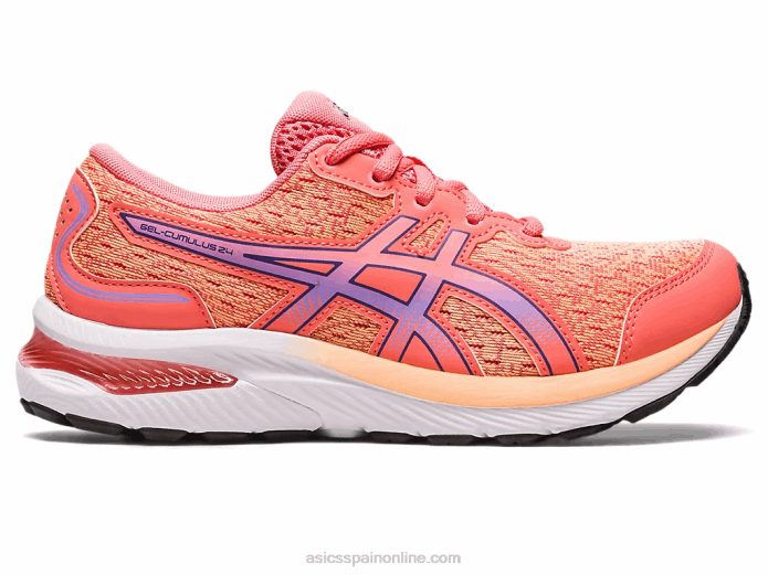 gel-cumulus 24 escuela primaria Asics 4L684236 papaya/púrpura polvoriento