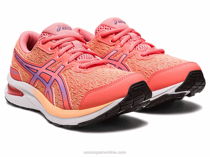 gel-cumulus 24 escuela primaria Asics 4L684236 papaya/púrpura polvoriento