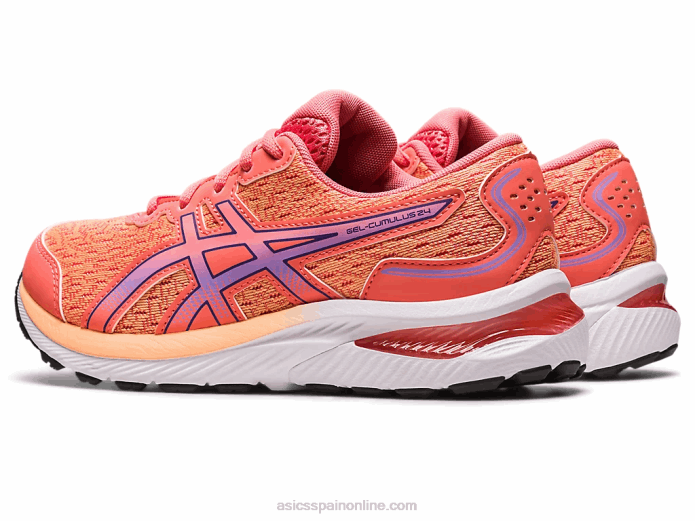 gel-cumulus 24 escuela primaria Asics 4L684236 papaya/púrpura polvoriento