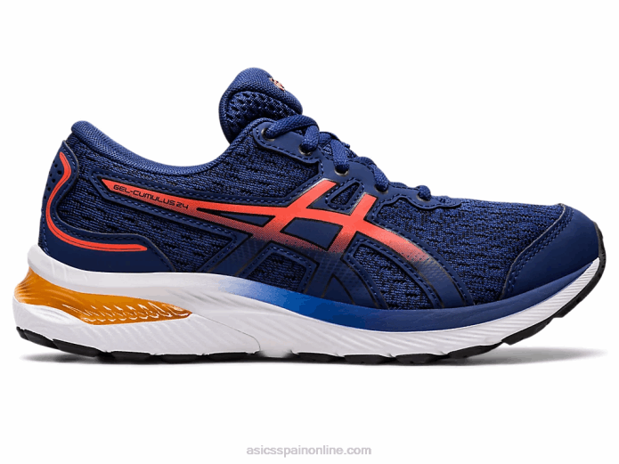 gel-cumulus 24 escuela primaria Asics 4L684364 océano profundo/tomate cherry