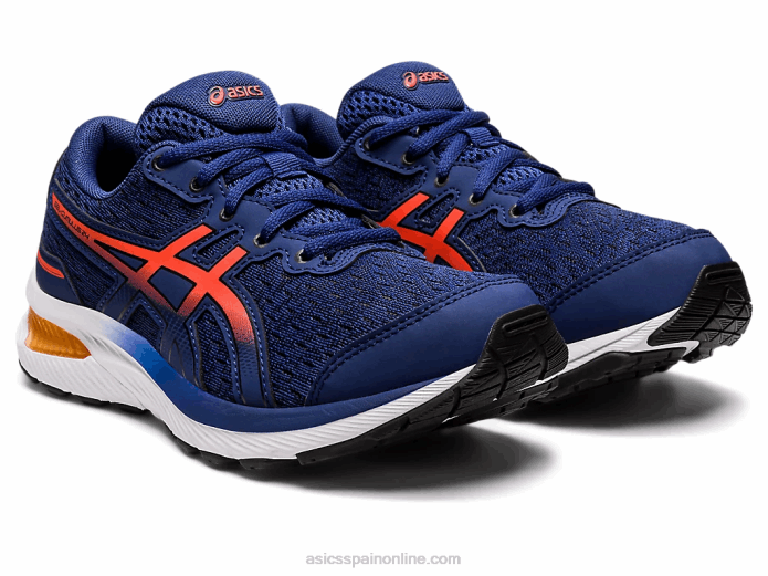 gel-cumulus 24 escuela primaria Asics 4L684364 océano profundo/tomate cherry