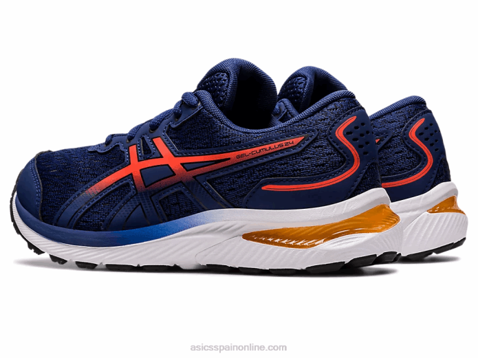 gel-cumulus 24 escuela primaria Asics 4L684364 océano profundo/tomate cherry