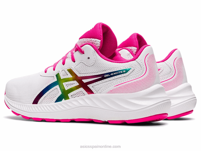 gel-excite 9 grado escuela Asics 4L684462 brillo blanco/rosa