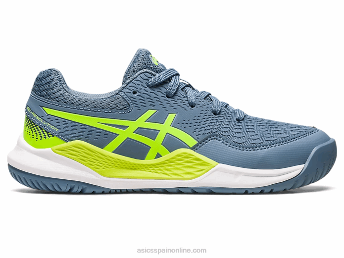 gel-resolución 9 grado escuela Asics 4L684219 azul acero/verde peligro