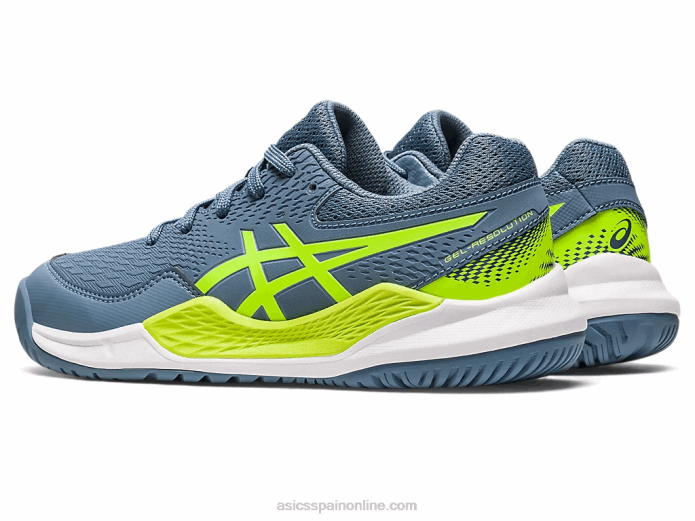 gel-resolución 9 grado escuela Asics 4L684219 azul acero/verde peligro