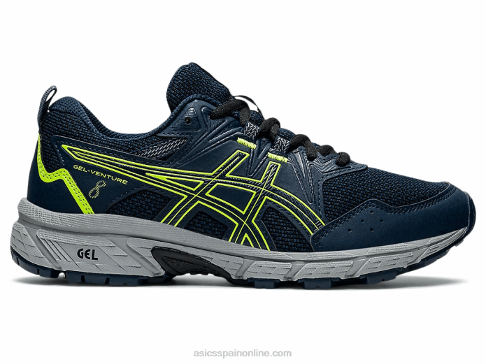 gel-ventura 8 escuela primaria Asics 4L684505 azul francés/verde peligro