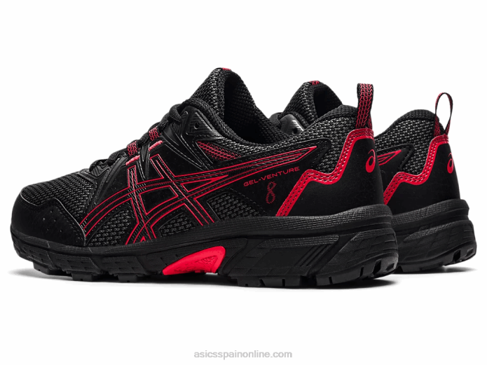 gel-ventura 8 escuela primaria Asics 4L684508 negro/rojo eléctrico