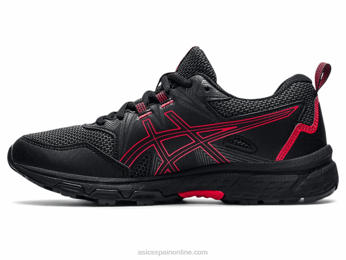 gel-ventura 8 escuela primaria Asics 4L684508 negro/rojo eléctrico