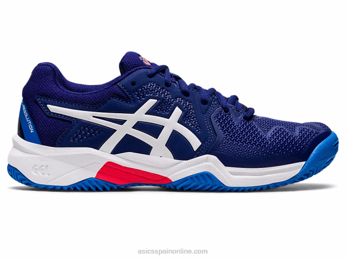 resolución de gel 8 escuela primaria de arcilla Asics 4L684430 buceo azul/blanco