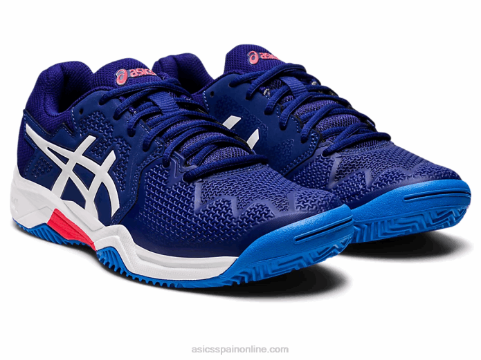 resolución de gel 8 escuela primaria de arcilla Asics 4L684430 buceo azul/blanco