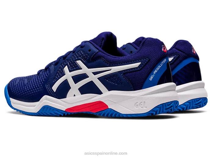 resolución de gel 8 escuela primaria de arcilla Asics 4L684430 buceo azul/blanco