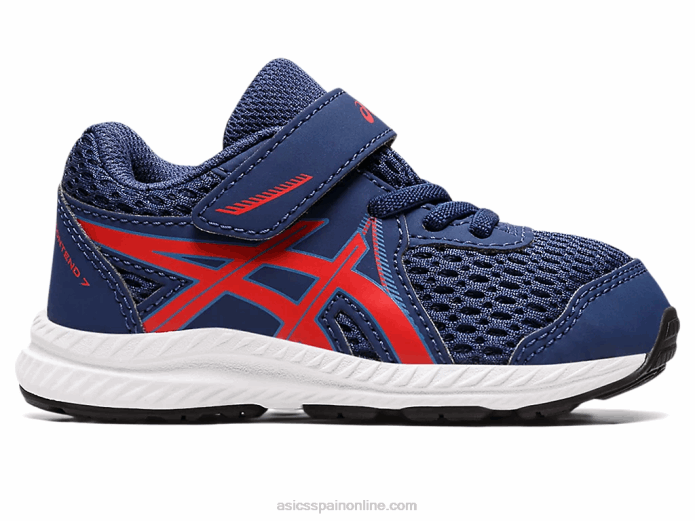competir 7 tamaño del niño Asics 4L684390 océano profundo/rojo clásico