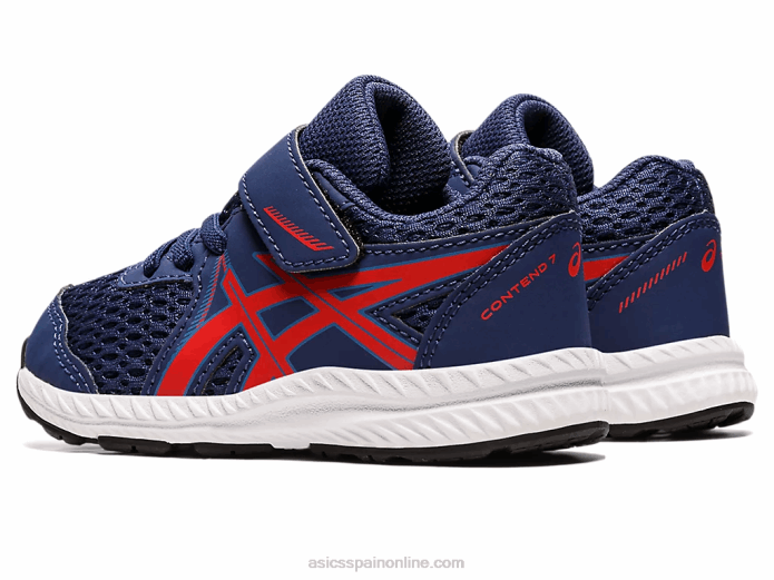 competir 7 tamaño del niño Asics 4L684390 océano profundo/rojo clásico