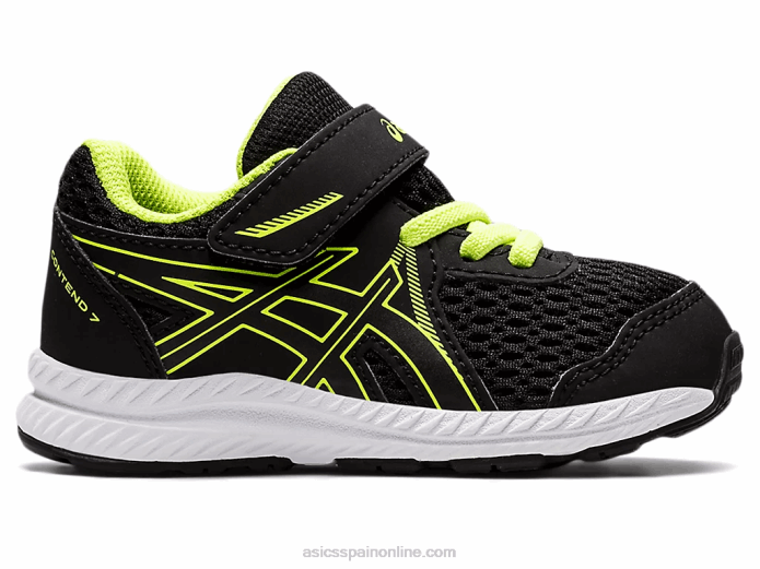 competir 7 tamaño del niño Asics 4L684485 negro/verde peligro