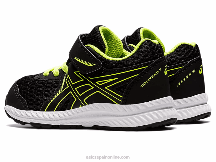 competir 7 tamaño del niño Asics 4L684485 negro/verde peligro