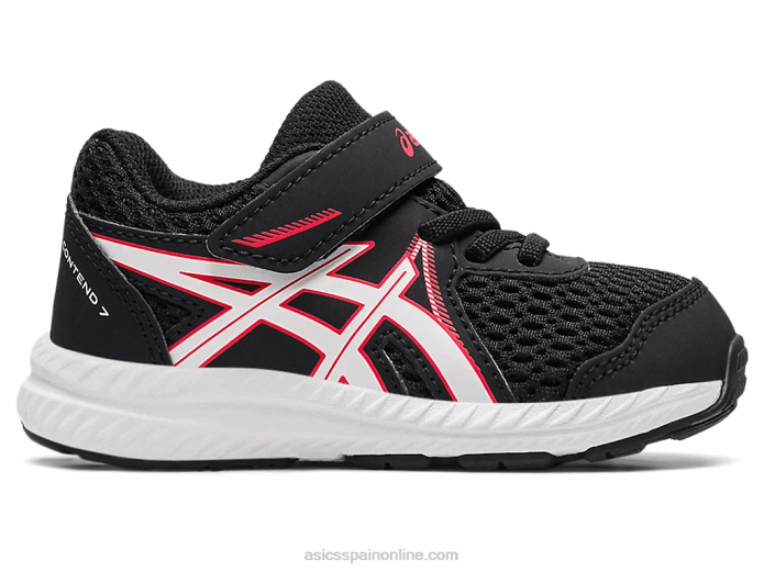 competir 7 tamaño del niño Asics 4L684523 negro/rojo eléctrico