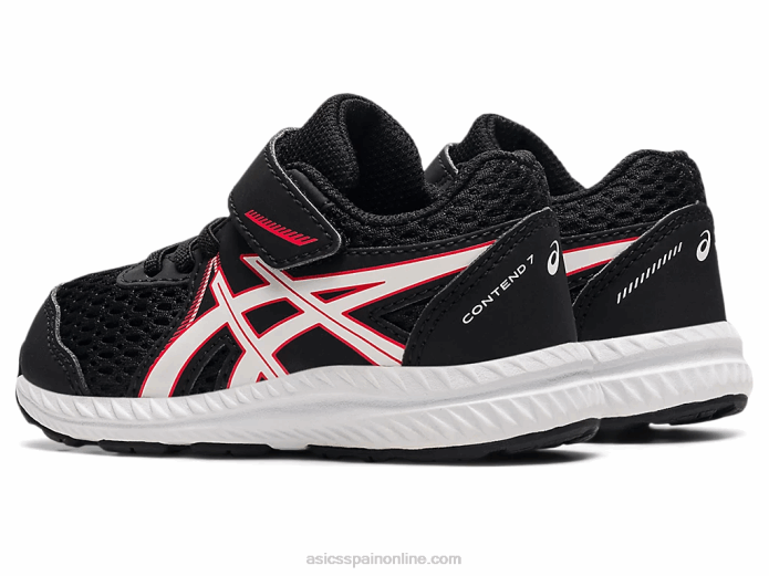 competir 7 tamaño del niño Asics 4L684523 negro/rojo eléctrico