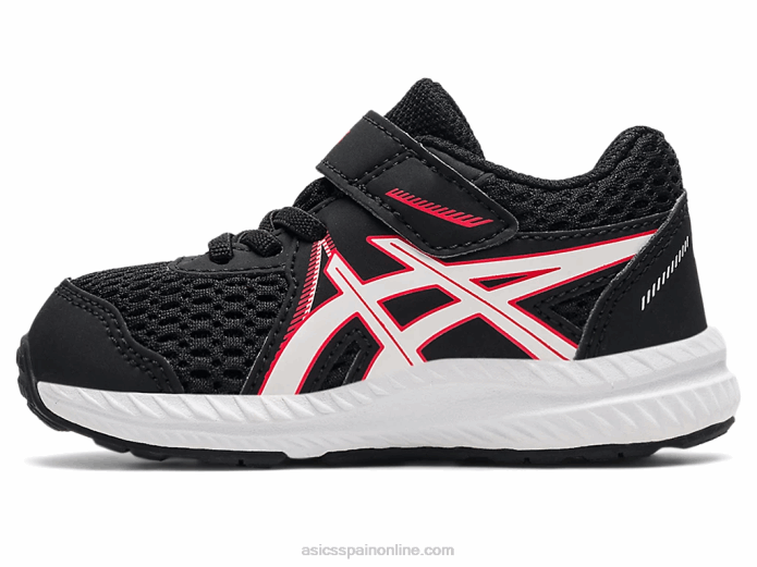 competir 7 tamaño del niño Asics 4L684523 negro/rojo eléctrico