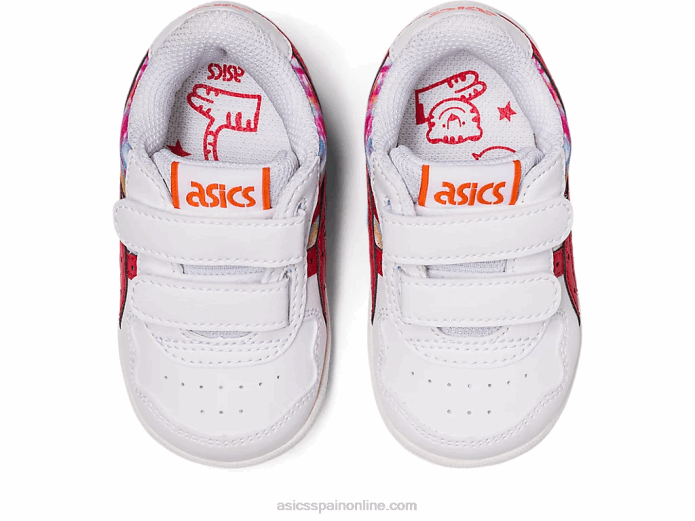 tamaño de niño de Japón Asics 4L684329 blanco/rojo clásico