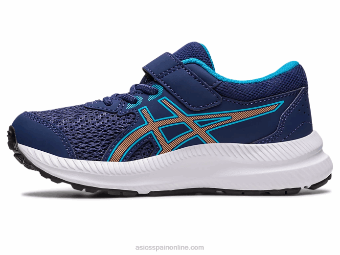 contend 8 preescolar Asics 4L684252 azul índigo/melocotón sol
