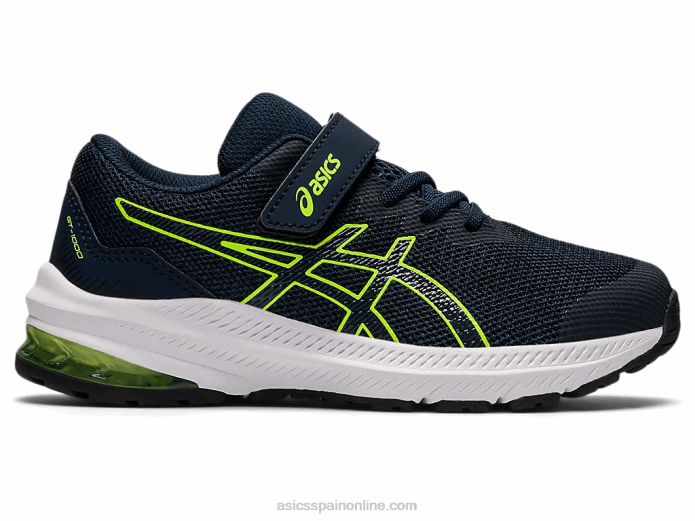 gt-1000 11 preescolar Asics 4L684457 azul francés/verde peligro