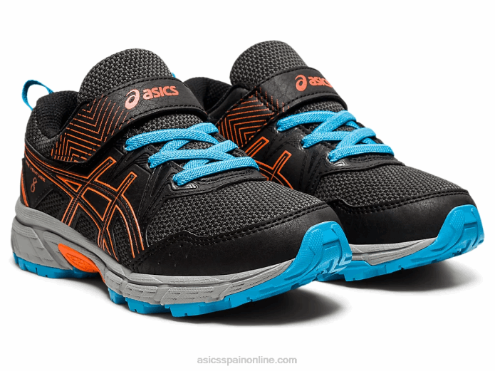 pre-venture 8 preescolar Asics 4L684502 negro/naranja caléndula