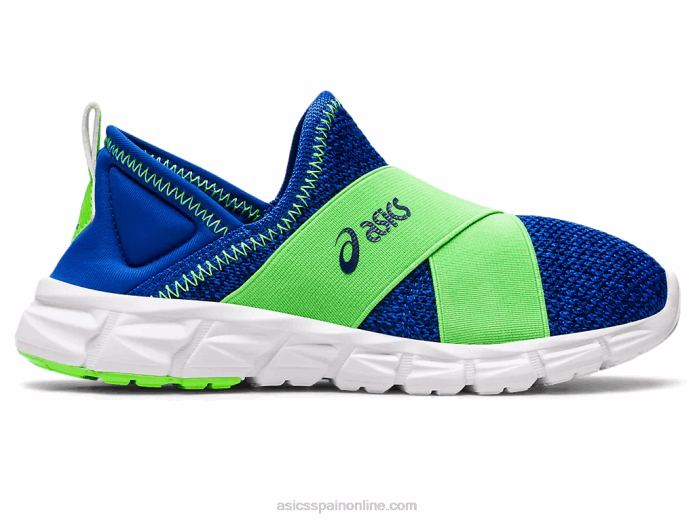 preescolar sin cordones de lyte cuántico Asics 4L684437 gecko ilusión azul/verde